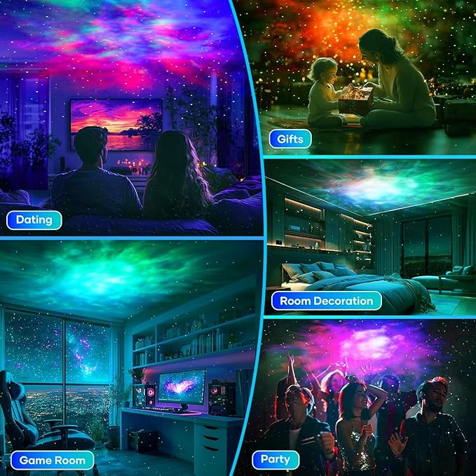 Galaxy Projector for Bedroom, Star Projector,Smart APP Control Memory Setting, Compatible with Alexa & Google Home, for Kids Adults Bedroom,Room Decor,Game Room,Party (Green Star+Remote)