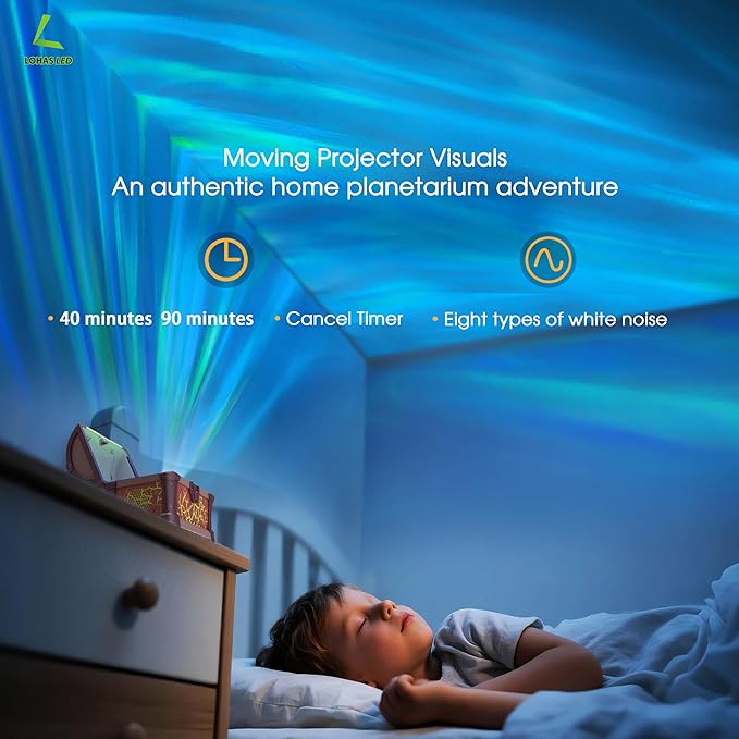L LOHAS LED Galaxy Projector Night Light, Galaxy & Northern Lights Effect with 8 Colors, Cool Pirate Treasure Nightlight with Timer & Remote Control, for Gifts Kids Girls Boys Bedroom