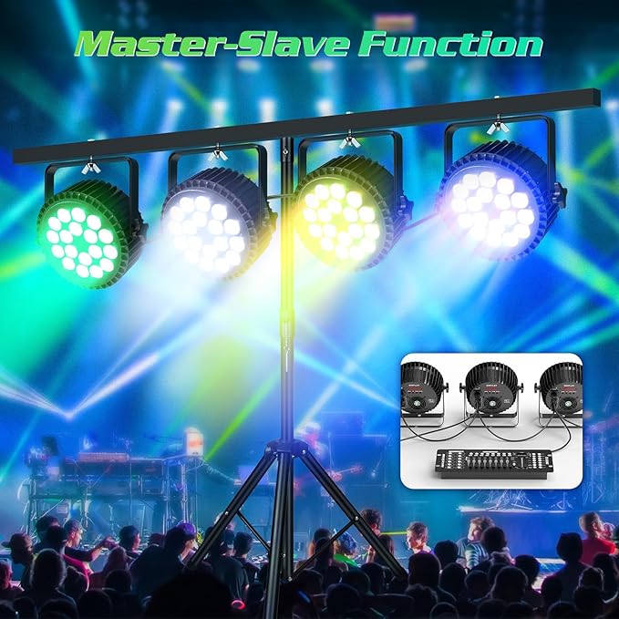 Par Lights LED Stage Lights, U`King 12Wx18 RGBW Uplight Stage Lighting Effect by DMX and Sound Activated Control Wash Light for Wedding Parties Church Club DJ Live Show
