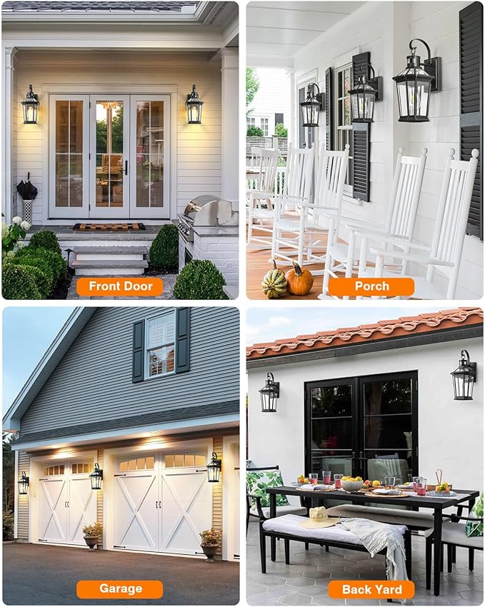 VIANIS Motion Sensor Outdoor Wall Lantern, Dusk to Dawn Outdoor Porch Light, 100% Anti-Rust Aluminum Waterproof Exterior Light Fixture, Modern Outside Wall Sconce Coach Lantern for Garage House