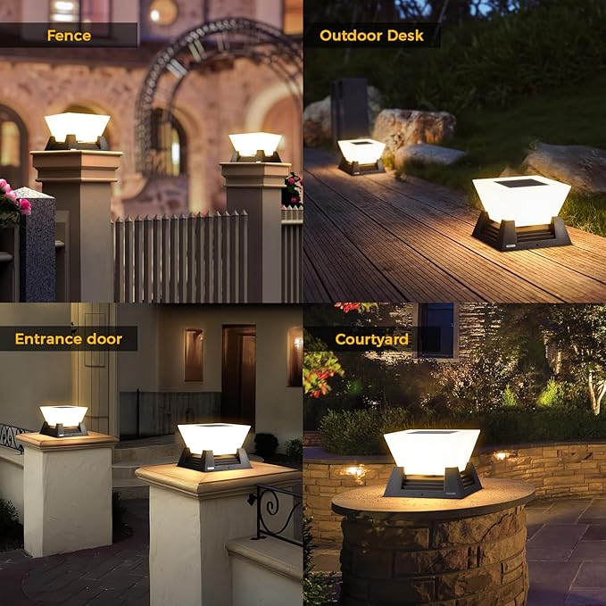 Outdoor Post Light, High Voltage Hardwired LED Pillar Lights, IP54 Waterproof Garden Column Lamp, Large Decorative Post Top Lighting for Driveway, Yard, Porch, Pathway