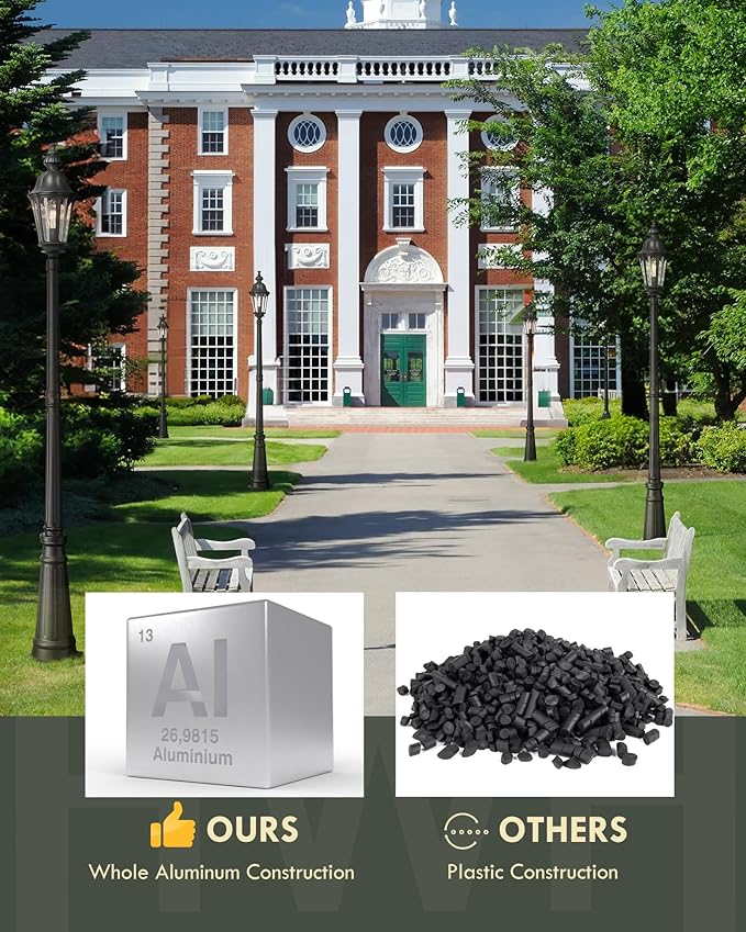 HWH Outdoor Pole Lights with Post 85'' Aluminum Lamp Post Light Fixtures with Seeded Glass, Exterior Hardwired Street Light for Outside Yard Garden Pathway, Matte Black, 5HW90PL BK