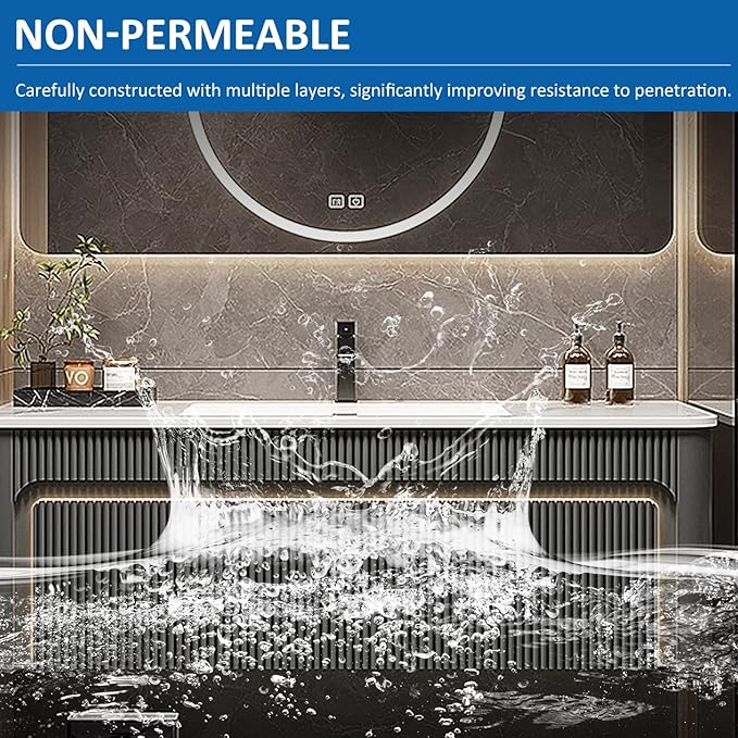 Bathroom Vanity Set - Bathroom Vanity with Sink Include Led Smart Defogging Mirror Cabinet & Ambient Lighting | Wall Mounted Bathroom Vanities (46'')