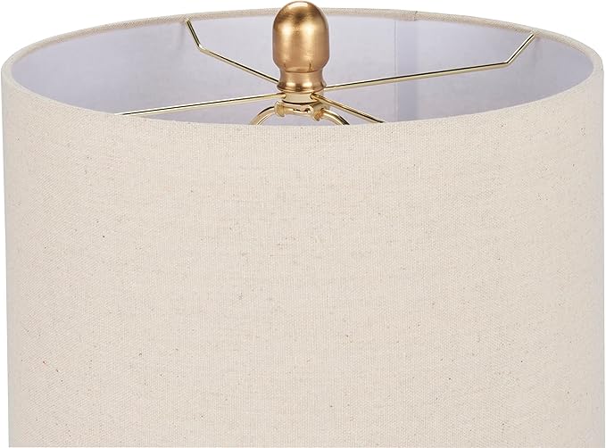 Nourison Home 22" Orange Terracotta Ceramic Table Lamp for Modern, Transitional, Bedside Table, Living Room, Dining, Entryway