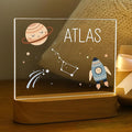 Personalized Space Baby Night Light for Kids | Custom Name Space Nursery Decor | Cute 7-Color Plug-in LED Rectangular Nightlight | Custom Baby Shower Gifts for Newborns, Toddlers, Girls, Boys 2-10