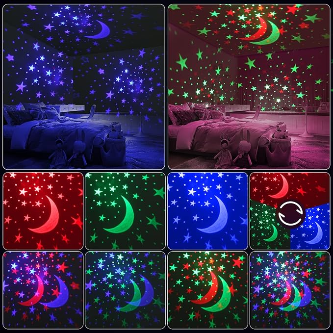 YACHANCE Baby Night Light Star Projector Night Light projector for Kids Room with Sound Machine White Noise Machine for Sleeping Soother Nursery Lamp 9 Natural Sounds 20 Lullabies Remote Control Timer