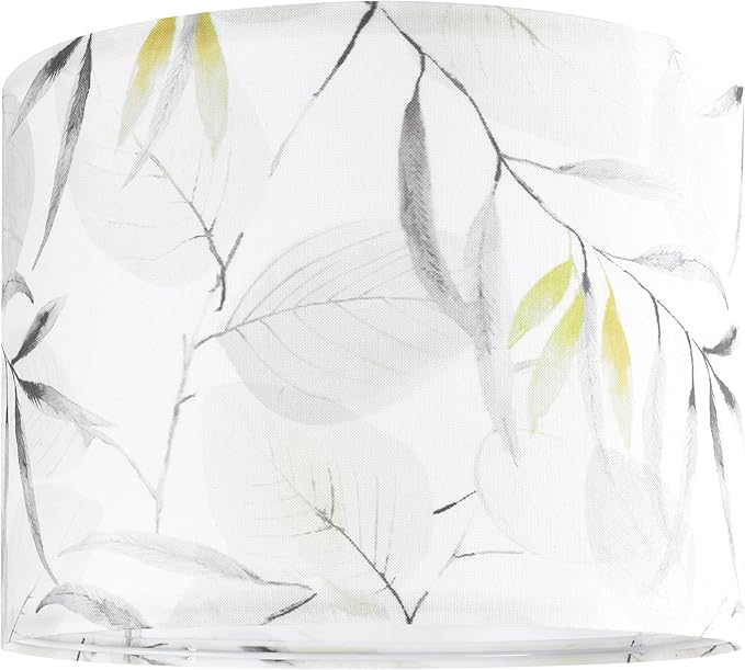 GO&SO Drum Lampshades Printed Lamp Shades - 13" x 13" x 10" - Ideal for Table & Floor Lamps Natural Linen- Hand Crafted - Farmhouse Decor - Easy Assembly Required