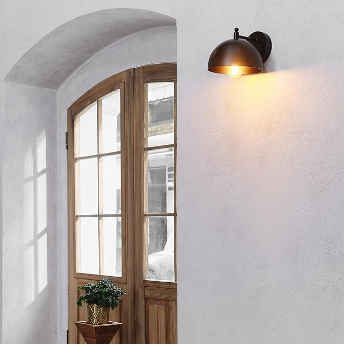 GLOBE Electric 65000047 1-Light Wall Sconce, Matte Black, Wall Lights for Living Room, Bedroom, Den, Mounted Bedside Lamp, Apartment Essentials, Dimmable, Lights for Apartment and Rentals