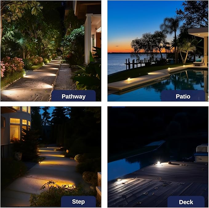Gardenreet LED Well Lights Low Voltage - Brass In-Ground Ip65 Weatherproof 12V Lighting, Electric Light, Antique Bronze for Yard Garden Walkway with 5000K Daylight White MR16 Bulb