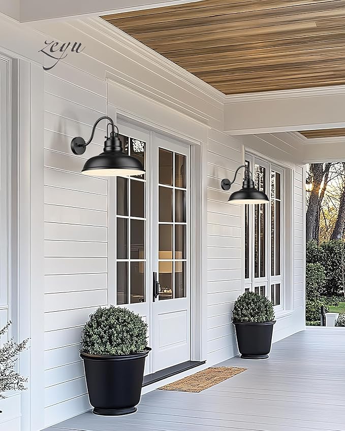 zeyu Black Barn Light, Modern Outdoor Wall Light Fixtures, Barn Light for Garden Garage, Matte Black Finish, 016-1BL BK