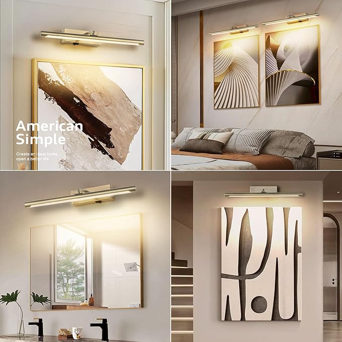 Picture Light for Wall Battery Operated, 16" Rechargeable Art Light with Remote and Timer for Painting, 3 Color Temps, Wireless Wall Light for Display, Artwork, Portrait, Gallery, Bronze