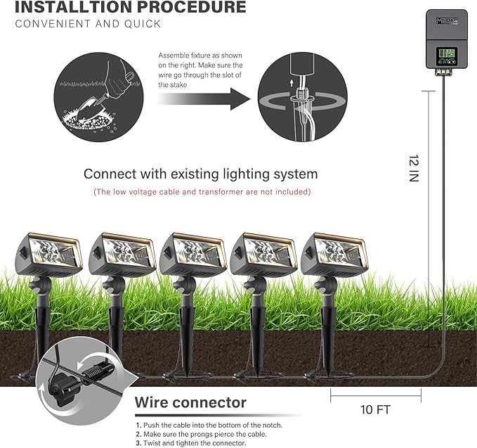 VENUS MANUFACTURING 8 Pack Low Voltage Wall Wash Lights 12V LED Landscape Lighting 18 Watt 600 Lumen Flag Light 2700K Warm White Metal Outdoor Spotlight Black Trees Light for Garden & Yard