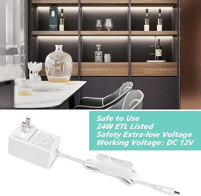 WOBANE LED Shelf Light, LED Closet Light Kit, 4PCS 20inch Pre-Cut Strip Bars, Designed for Shelves,Display Case, Bookshelf, in Cabinet Lighting, 6000K White