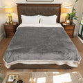 Electric Heated Blanket Throw - 50"x60", Soft Flannel Heating Blanket, 4 Heating Levels, 3H Auto Shut Off, Breathable Warm and Washable for Sofa, Light Grey
