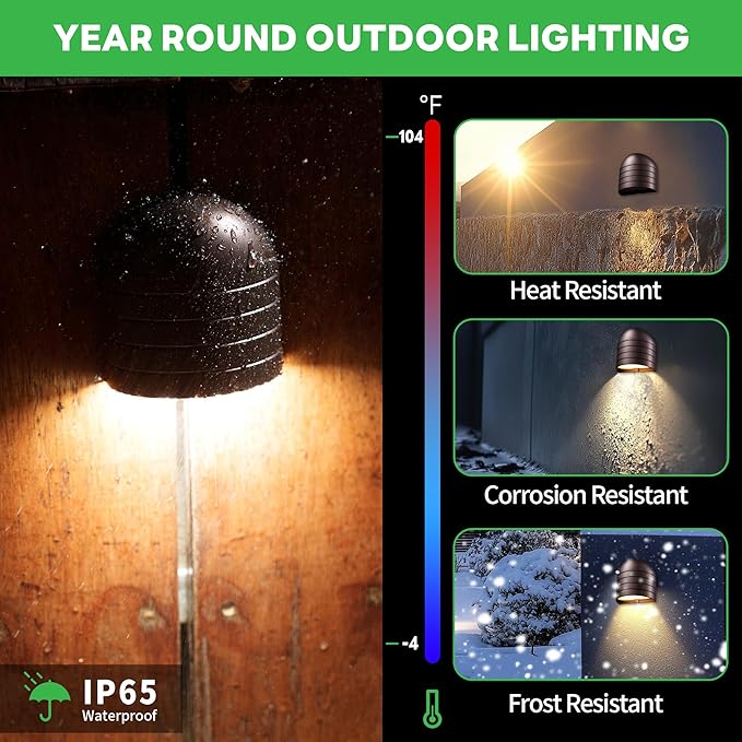 Low Voltage LED Step Lights - 12V Landscape Wired Waterproof Lighting, Outdoor Deck Lights 5 Color Temperature Dimmable, Aluminum Oil-Rubbed Bronze for Wall Garden Handrail 12 Pack