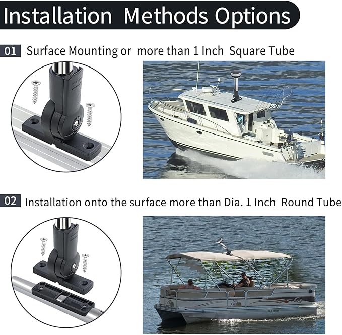 Anchor Light Boat Bimini Light Stern Light LED Marine Navigation Lights USCG 2 NM All Round White Stainless Steel 12 Volts for Pontoon (9 Inches Fold Down Base)