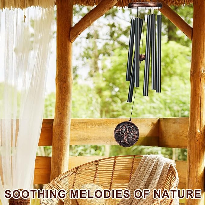 Wind Chimes for Outside, Vintage Tree of Life Deep Tone Wind Chime Outdoor Clearance, Memorial/Festivals/Birthday Gift for Mom Dad Women Grandma, Garden Porch Patio Decor (34" Tree of Life)