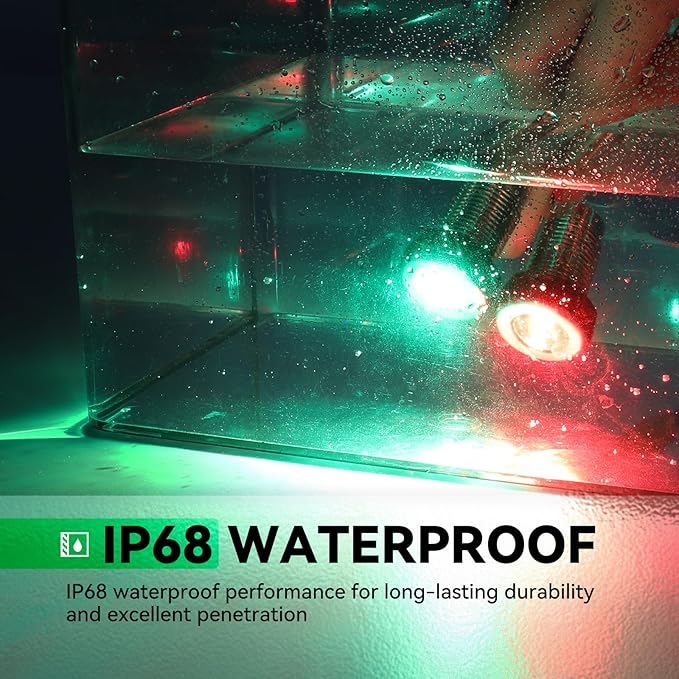 Boat Navigation Lights, Marine Boat Nav Lights, Red and Green Bow Lighting, Night Fishing Lights, Deck Lights, IP68 Waterproof LED Lighting for Pontoon Bas Dinghy Jon