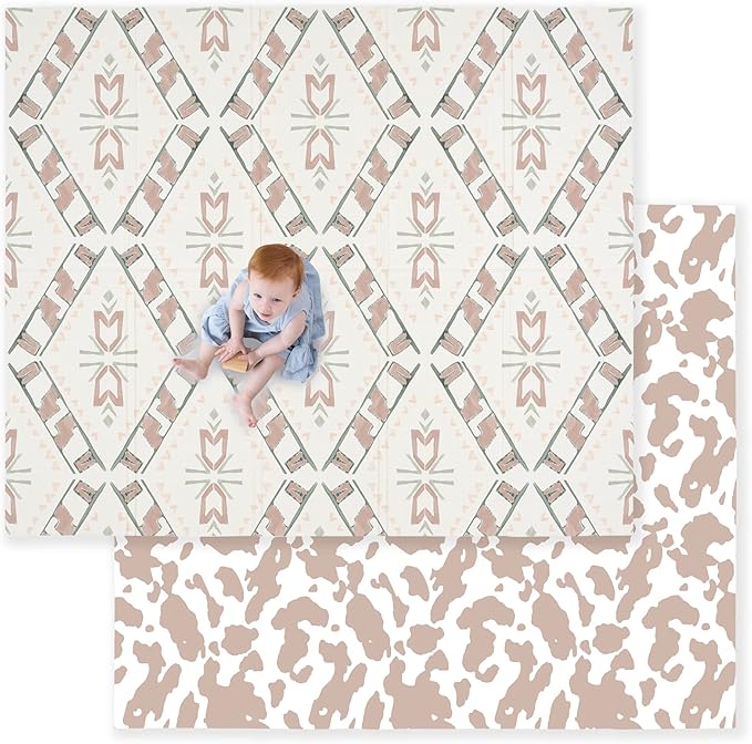 JumpOff Jo Baby Play Mat - Large Folding Foam Play Mat for Infants, Babies, Toddlers, Waterproof, Double-Sided (70" x 59")