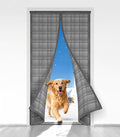Thermal Door Curtain, Fit Size up to 36 x 82 Inches, Magnetic Insulated Door Curtains for Doorway/Front/Back/Basement, Oxford Cover with Thick Cotton to Keep Warm Winter, Grey, Rectangle