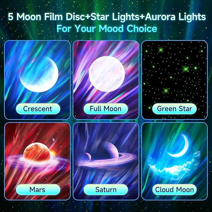 Northern Lights Projector Galaxy Projector for Bedroom, 21Colors Aurora Light,15White Noise&Bluetooth Star Projector Galaxy Lights, Remote Ambient Lighting,Led Lights for Bedroom Gifts for Boys