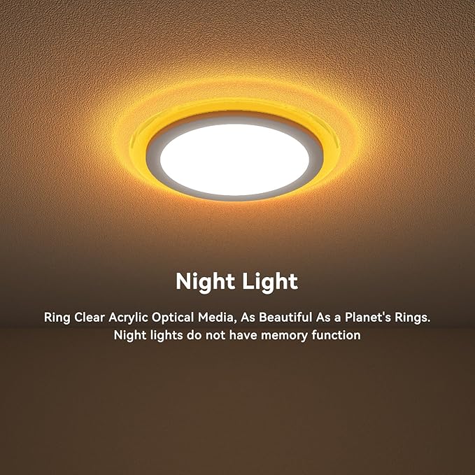14.2 inch Flush Mount LED Ceiling Light with Night Light,Unique Planetary Ring Design 28W 2800LM Remote Control Lights 3000K~6500K Dimmable Ceiling Lights for Bedroom,Living Room,Kid's Room