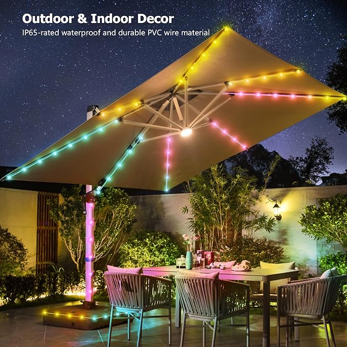 33ft Globe String Lights, 66 LED RGB Color Changing String Fairy Lights, Smart APP & IR Remote Control, 200+ Scene Modes for Bedroom Backdrop Indoor Outdoor Christmas Decorations