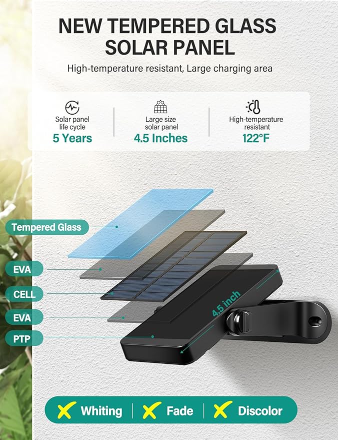 Solar Wall Lights Outdoor with Remote Control, 2200mAh Large Battery, 6 Color Modes, Warm/Cool White, RGB, IP65 Waterproof 360° Adjustable Angle for Fence Porch Yard Deck Step, 2 Pack