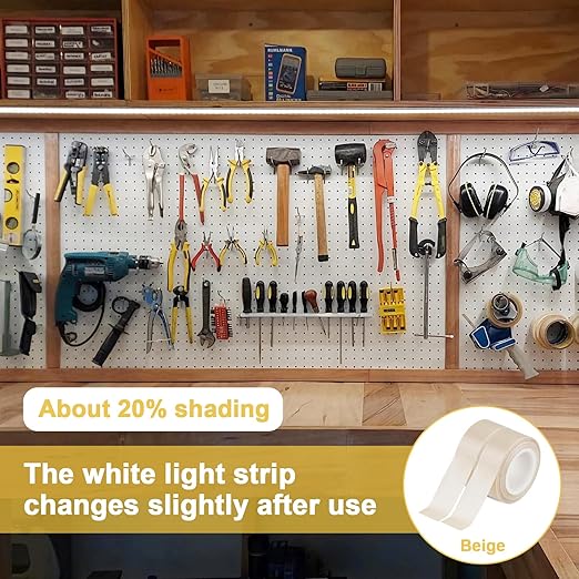 2PCS Light Dimming Tape 0.78inx29ft LED Light Strip Masking Tape for Moderate Light Blocking, Beige
