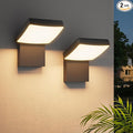 LED Rotatable Outdoor Wall Light 2-Pack, 350° Adjustable Head, Modern Porch Light for House Garage Patio, 2700K Warm White, IP65 Waterproof Matte Black Aluminum Modern Sconce