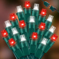 LAMPHOME 100 Count RED and White - String Lights - 21.6FT LED Christmas Lights, Mini led Lights for Indoor Outdoor Home Holiday Party Wedding Independence Day Decoration