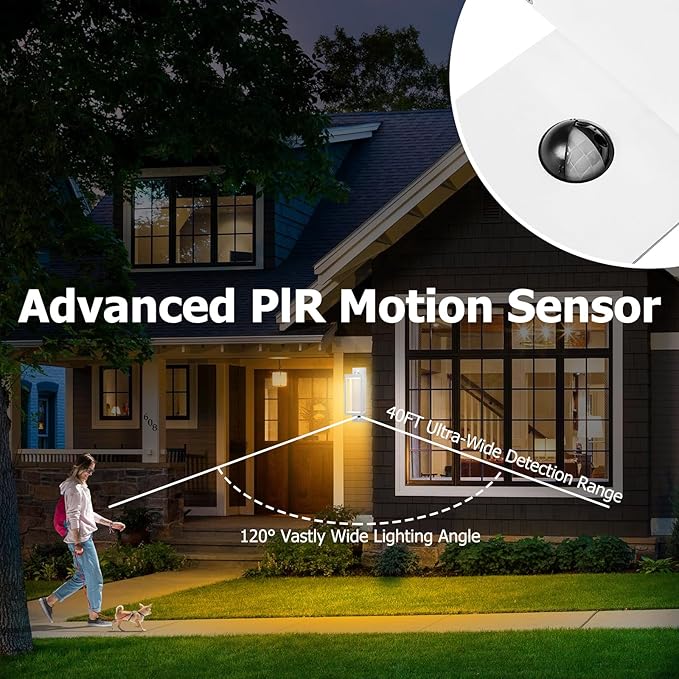 2 Pack Outdoor Wall Light Fixtures, Motion Sensor Outdoor Lights, Exterior Waterproof Wall Lanterns, Waterproof Motion Lights for Outside Front Door Patio Garage