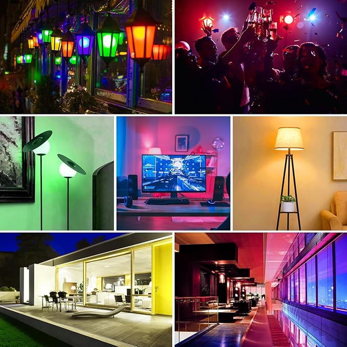 Orange Light Bulbs - [ 4 Pack ]- 9W（60W Equivalent） E26 Base LED Colored Light Bulb for Festivals Party Halloween Christmas Bar Events Home Decor