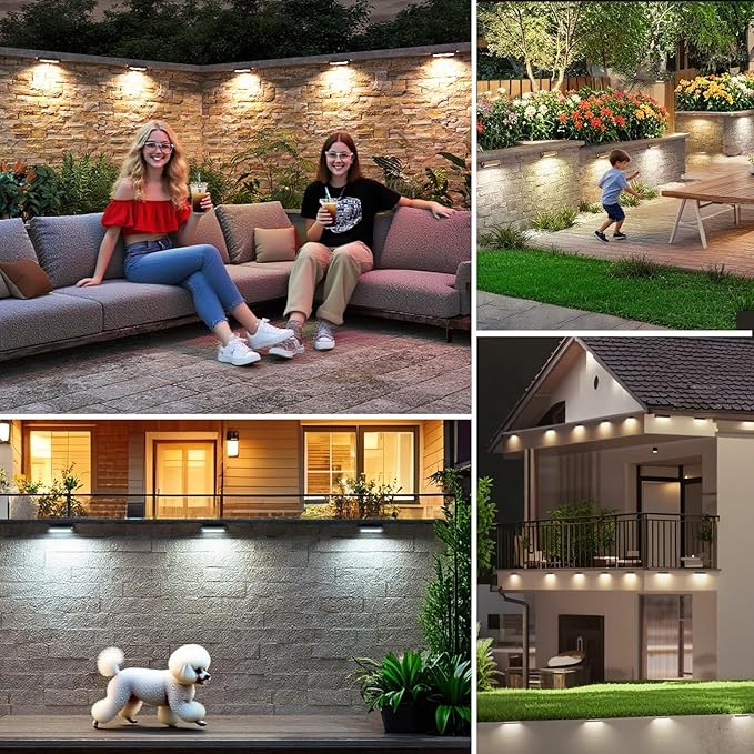 7 Inch LED Retaining Wall Lights 4-Pack, 5W Hardscape Step Lights, 5CCT 2200K-5000K Tunable White, 12-24V Low Voltage Outdoor Paver Lights, ETL Listed Brown Landscape Lights for Stairs, Deck