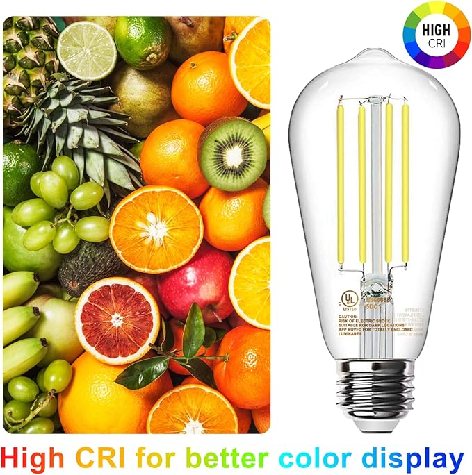 TJOY 30 Pack E26 Base Vintage LED Edison Light Bulbs, 60W Equivalent Dimmable, 4000K Natural White, 8W ST58 LED Filament Bulbs, 800Lumens, CRI80+, Antique Glass Style for Home, Bedroom, Farmhouse