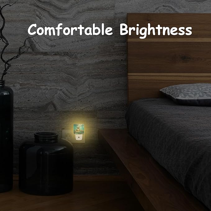 Night Light,Cute Smiling Turtle Under The Sea Plug-in Night Light Auto Dusk-to-Dawn Sensor Energy Efficient LED Lamp for Room Decor,Hallway,Kitchen,Bathroom,Nursery,Stairs