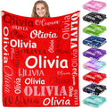 Gudina Personalized Name Blankets and Throws, Custom Blanket with Name, Personalized Christmas Blanket Gifts for Women Men