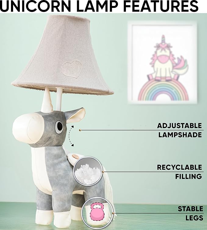 Unicorn Table Lamp for Kids Bedroom, Cute Animal Lamp Toddler Girls Boys, Unicorn Room Decor Girls, Mothers Day Gifts, Birthday Gifts Kids Teen Sister Daughter Niece Women - Present for All Ages