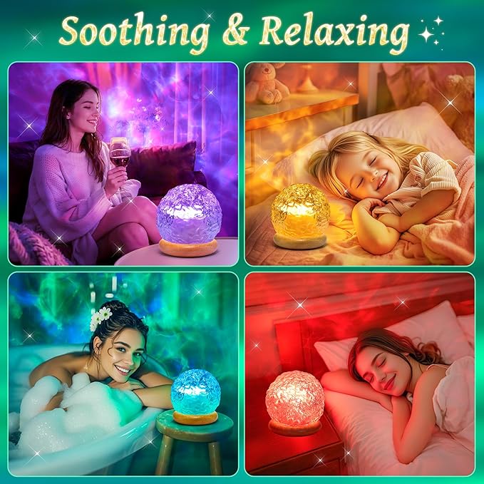Mood Lighting for Bedroom,216 Modes Ambient Lighting,3-in-1 Sunset Light & Ocean Wave & Northern Lights Projector,Remote & USB Control Room Lights for Bedroom,Aesthetic Room Decor for Teen Girls Gifts