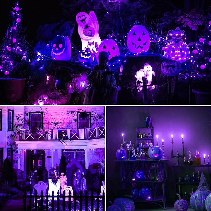 Orange Purple Light Bulbs - [ 4 Pack ]- 9W（60W Equivalent） E26 Base LED Halloween Light Bulb for Festivals Party Halloween Christmas Bar Events Home Decor