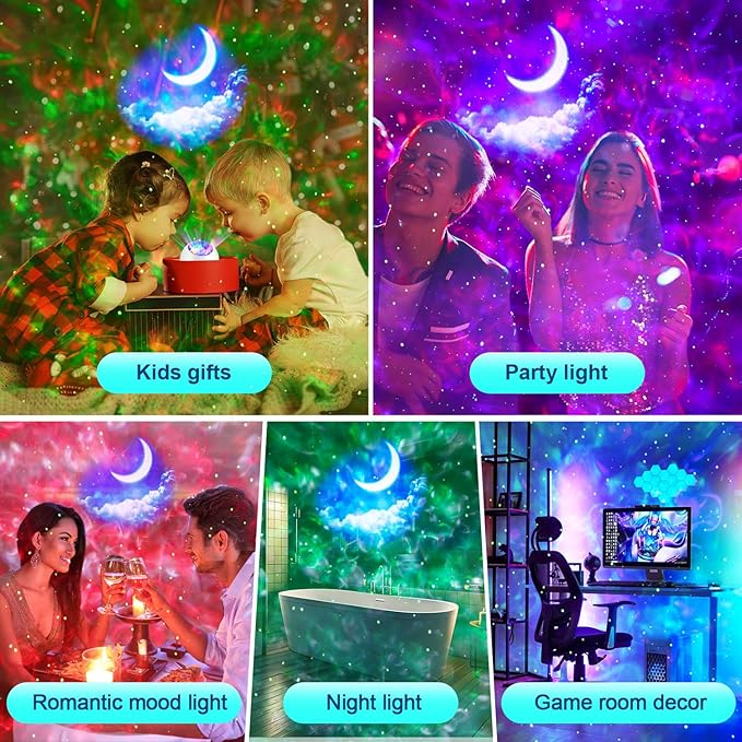 Galaxy Projector for Bedroom, 43 Lighting Modes Moon Star Projector Galaxy Lights for Bedroom,Vibrant & Dimmable Starlight Room Lights,Remote Cloud Night Lights for Room Decor, Kids Gifts