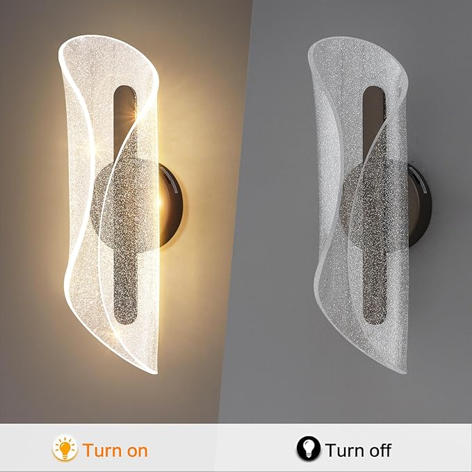 Modern Brown Wall Scones Light 16.5Inch Hardwired Wall Lamps 3000K/4000K/6500K Dimmable LED Wall Lighting for Living Room Hallway Bedroom Stairs
