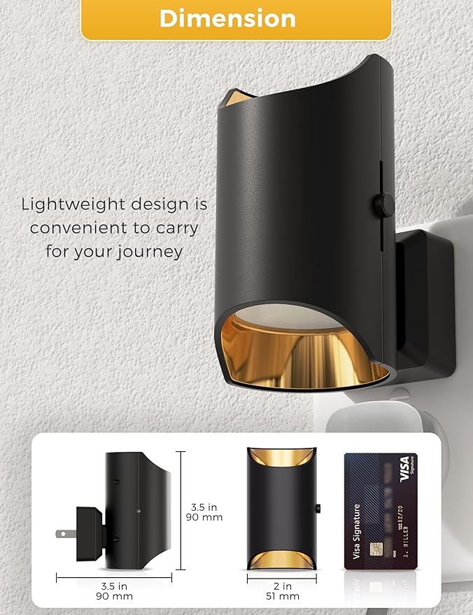 L LOHAS LED Night Light, Dimmable Night Lights Plug into Wall, Dusk to Dawn Sensor, Soft White 3000K, 0-100LM, Plug In Night Light, Modern Nightlights for Hallway Bedroom Stairway Bathroom, 2 Pack