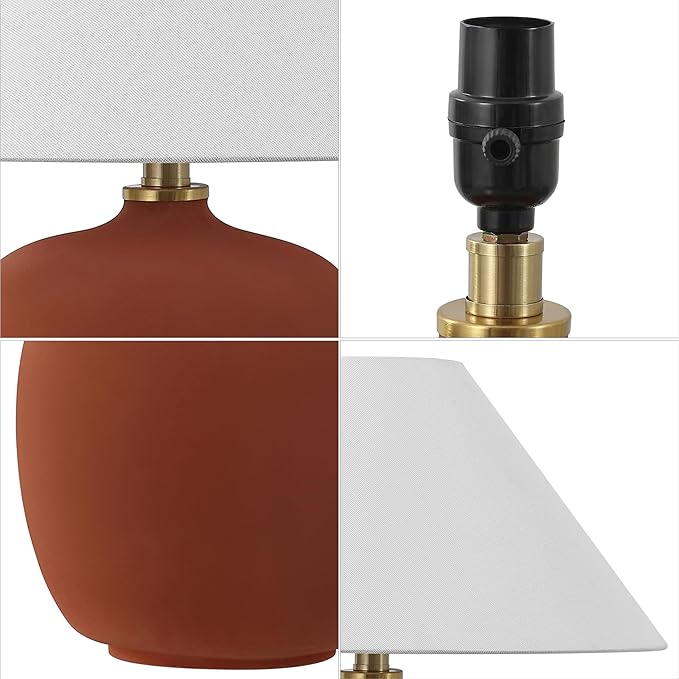 JONATHAN Y JYL5600C-SET2 Delphi 18.25" Minimalist Scandinavian Resin/Iron LED Table Lamp for Bedroom, Living Room, Office, College, Book Case, Nightstands and Coffee Table, Matte Wine Red (Set of 2)
