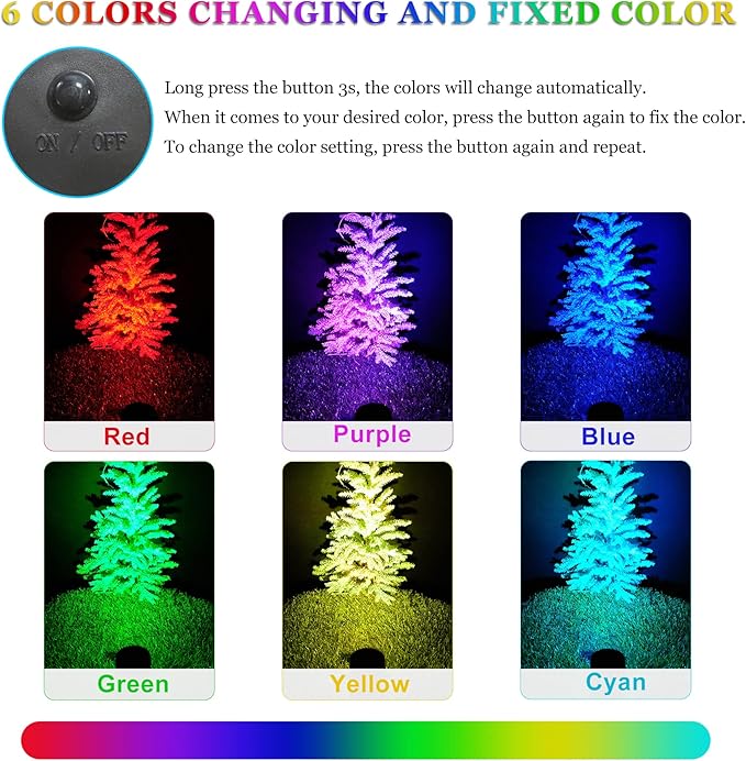 Christmas Solar Spot Lights Outdoor, Solar Color Changing RGB Landscape Lighting Waterproof Auto ON/Off Adjustable Garden Lights for Yard, Garden, Driveway, Pool, Lawn (6-in-1)