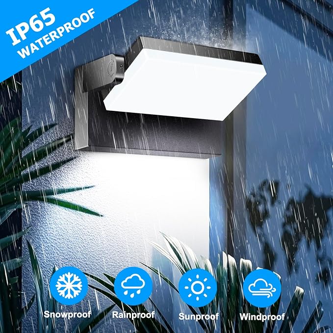 Motion Sensor Outdoor Wall Pack Lights,40W Acrylic LED Porch Lights 360 °Rotation,Waterproof 5000K/4000K/6000K Exterior Flood Wall Sconce Light for Garage