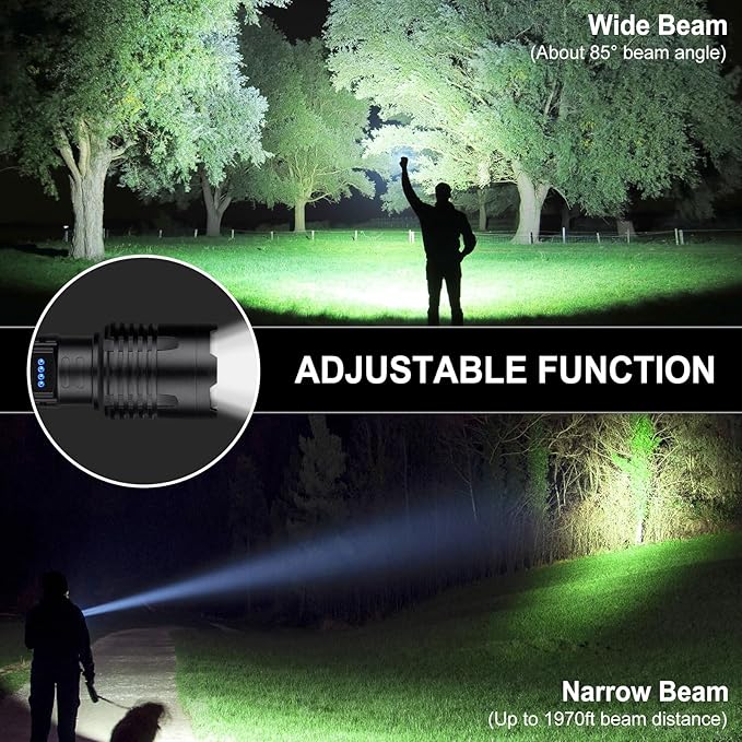 Rechargeable LED Flashlights High Lumens, 99000 Lumens Super Bright Flashlight with 7 Modes & Waterproof, Powerful Handheld Flashlight for Camping Emergencies