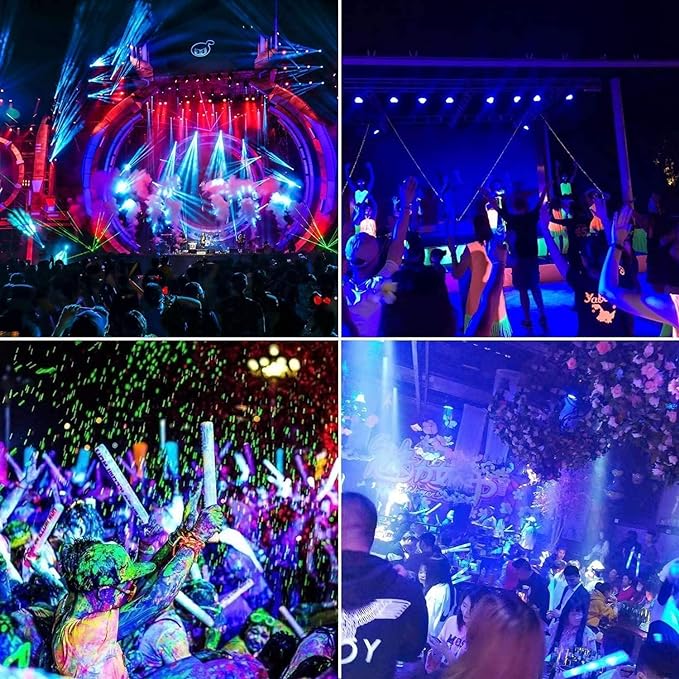 500W 2 Pack LED Black Light,Black Flood Light Outdoor with Plug and Switch, IP66 Waterproof 395nm to 405nm LED UV Blacklight Neon Glow for Glow Party, Halloween, Fluorescent Poster, Body Paint