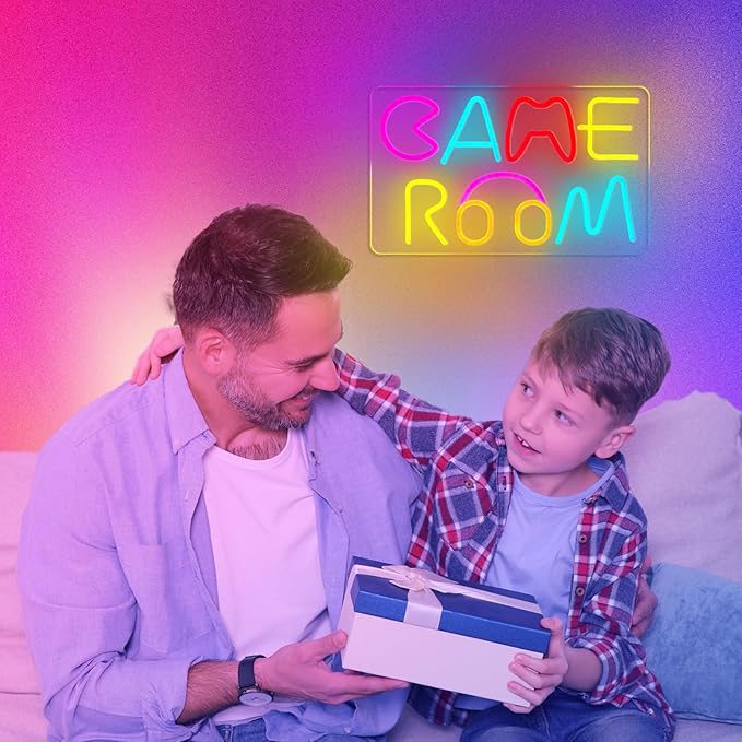 Game Room Neon Sign Colorful Wall Decor, Arcade Light Up Sign for Boy Teen Gamer Room, Dimmable Gaming Room Led for Bedroom, Playstation, Kids Birthday Gifts, USB Plug Powered