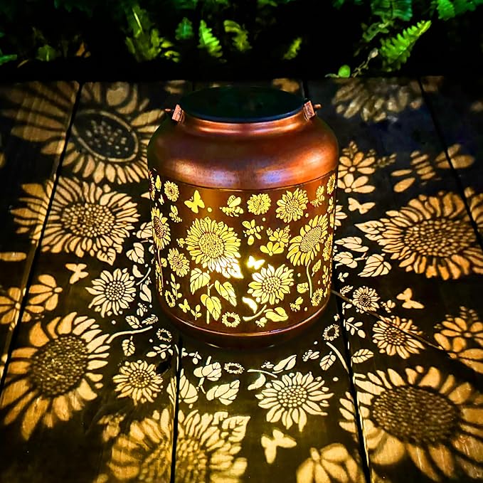 Solar Lanterns Outdoor Waterproof, Sunflower Gifts for Women Grandma Mom, Hanging Solar Lights for Backyard Porch Patio Table Yard Balcony Lawn Pathway, Mothers Day Gifts
